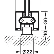 Sliding door fitting, Slido D-Line11 50C, set without running track