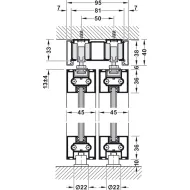 Sliding door fitting, Slido D-Line11 50C, set without running track