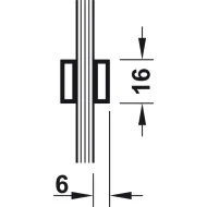 Sliding door fitting, Slido D-Line11 50C, set without running track