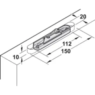 Sliding door fitting, Slido D-Line11 50C, set without running track