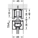 Sliding door fitting, Slido D-Line11 50C, set without running track