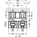 Sliding door fitting, Slido D-Line11 50C, set without running track