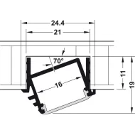Profilis LED juostai įfrezuojamas kampinis PF5 L2500mm, aliuminis
