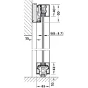 Sliding door fitting, Slido D-Line43 80N, frame door for glass and wooden panel