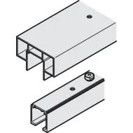 Track set, for pocket door solution, for Häfele Slido D-Line11 50I / 80I / 120I, 50L / 80L / 120L