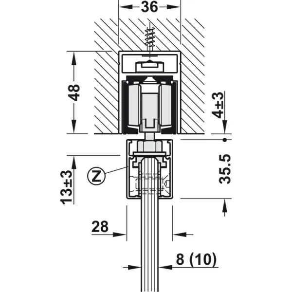 Profilis D-Line11 I/L/J Pocket L2000mm, P36mm