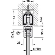 Track set, for pocket door solution, for Häfele Slido D-Line11 50I / 80I / 120I, 50L / 80L / 120L