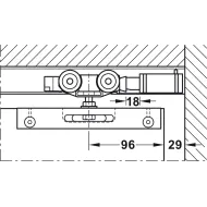 Track set, for pocket door solution, for Häfele Slido D-Line11 50I / 80I / 120I, 50L / 80L / 120L