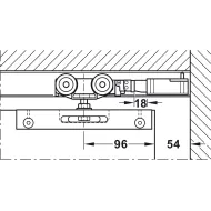 Track set, for pocket door solution, for Häfele Slido D-Line11 50I / 80I / 120I, 50L / 80L / 120L