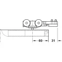 Track set, for pocket door solution, for Häfele Slido D-Line11 50I / 80I / 120I, 50L / 80L / 120L