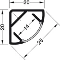 Corner profile, Häfele Loox Profile 2195 for LED strip lights 10mm