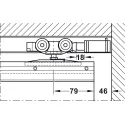 Track set, for pocket door solution, for Häfele Slido D-Line11 50I / 80I / 120I, 50L / 80L / 120L