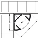 Corner profile, Häfele Loox Profile 2195 for LED strip lights 10mm