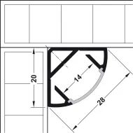 Corner profile, Häfele Loox Profile 2195 for LED strip lights 10mm