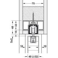 Track set, for pocket door solution, for Häfele Slido D-Line11 50I / 80I / 120I, 50L / 80L / 120L