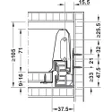 Drawer side runner system, Häfele Matrix Box S35, drawer side height L84mm, load bearing capacity 35kg