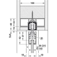 Track set, for pocket door solution, for Häfele Slido D-Line11 50I / 80I / 120I, 50L / 80L / 120L