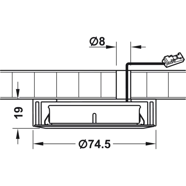 Housing for undermounted light, for LED 1111 drill hole Ø58mm