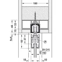 Track set, for pocket door solution, for Häfele Slido D-Line11 50I / 80I / 120I, 50L / 80L / 120L