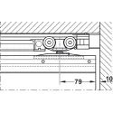 Track set, for pocket door solution, for Häfele Slido D-Line11 50I / 80I / 120I, 50L / 80L / 120L