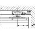 Track set, for pocket door solution, for Häfele Slido D-Line11 50I / 80I / 120I, 50L / 80L / 120L