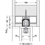 Track set, for pocket door solution, for Häfele Slido D-Line11 50I / 80I / 120I, 50L / 80L / 120L