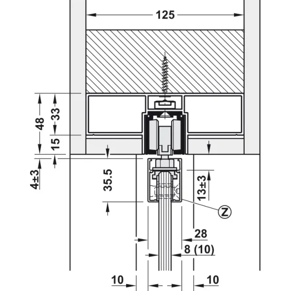 Profilis D-Line11 I/L/J Pocket L2000mm, P125mm