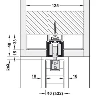 Track set, for pocket door solution, for Häfele Slido D-Line11 50I / 80I / 120I, 50L / 80L / 120L
