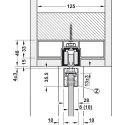Track set, for pocket door solution, for Häfele Slido D-Line11 50I / 80I / 120I, 50L / 80L / 120L