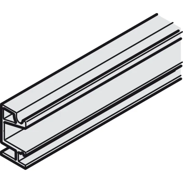 Bėgelis viršutinis H19mm, L3000mm, aliuminis anoduotas