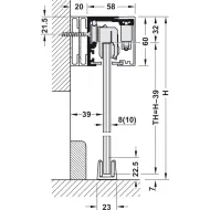 Sliding door fitting, Slido D-Line12 50E, set