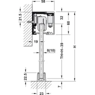 Sliding door fitting, Slido D-Line12 50E, set