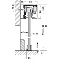 Sliding door fitting, Slido D-Line12 50E, set