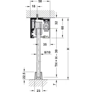 Sliding door fitting, Slido D-Line12 50E, set