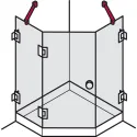 Stabilising rod, For shower walls 45°