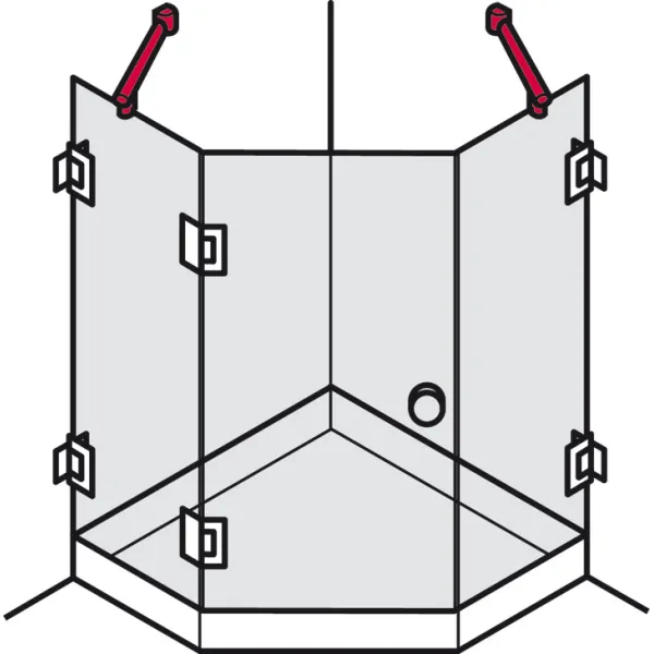 Stabilising rod, For shower walls 45°