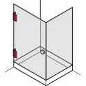 shower door hinge, For wall-glass connection