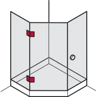 Tumbler holder, for glass-glass connections, 135° glass front