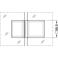 Tumbler holder, for glass-glass connections, 135° glass front