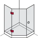 Tumbler holder, for glass-glass connections, 135° glass front