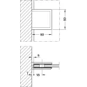 Tumbler holder, For wall-glass connection, concealed wall mounting