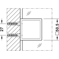 Tumbler holder, For wall-glass connection, concealed wall mounting