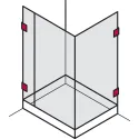Tumbler holder, For wall-glass connection, concealed wall mounting