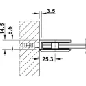 Tumbler holder, For wall-glass connection, concealed wall mounting