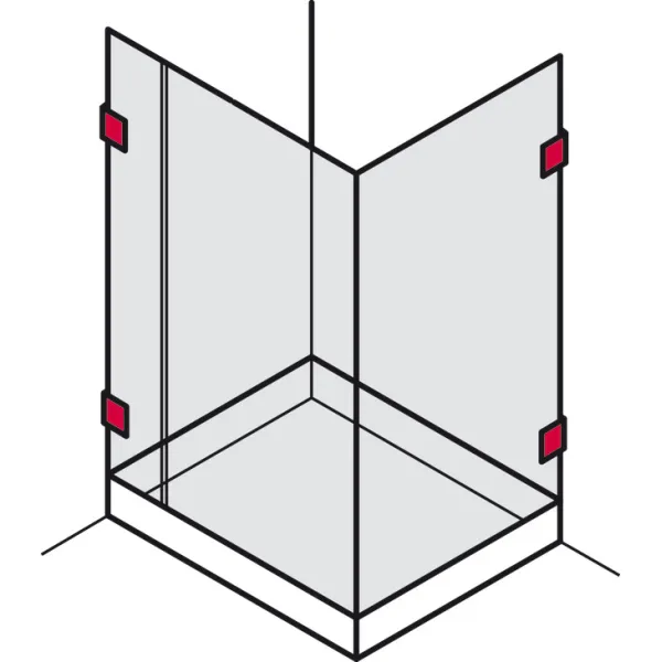 Tumbler holder, For wall-glass connection, concealed wall mounting