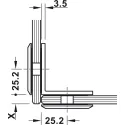 Tumbler holder, for glass-glass connections, 90° glass front