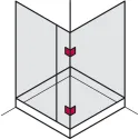 Tumbler holder, for glass-glass connections, 90° glass front
