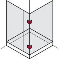 Tumbler holder, for glass-glass connections, 90° glass front