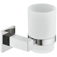 Stiklinė su laikikliu chromas/stiklas