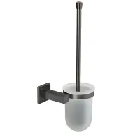 WC brush set, With satin frosted glass